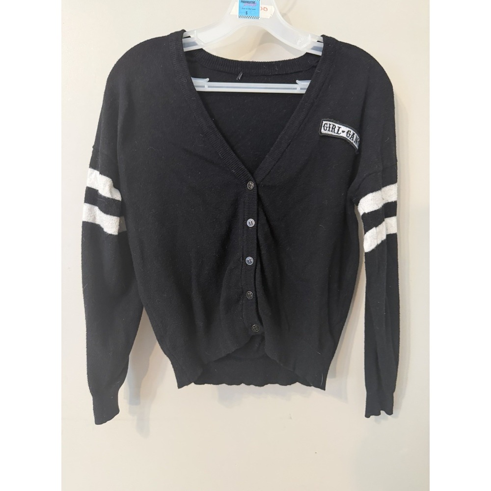 Forever 21 Women's Girl Gang Colorblock Knit V-Neck Cardigan Sweater Small